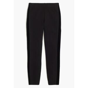 J.CREW $118 Black Ponte Knit Gigi Ankle Pant Velvet Tuxedo Stripe Size 2‎